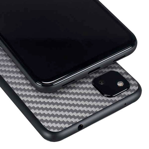 Silver Carbon Fiber Specialty Texture Material Google Pixel 4a Skin